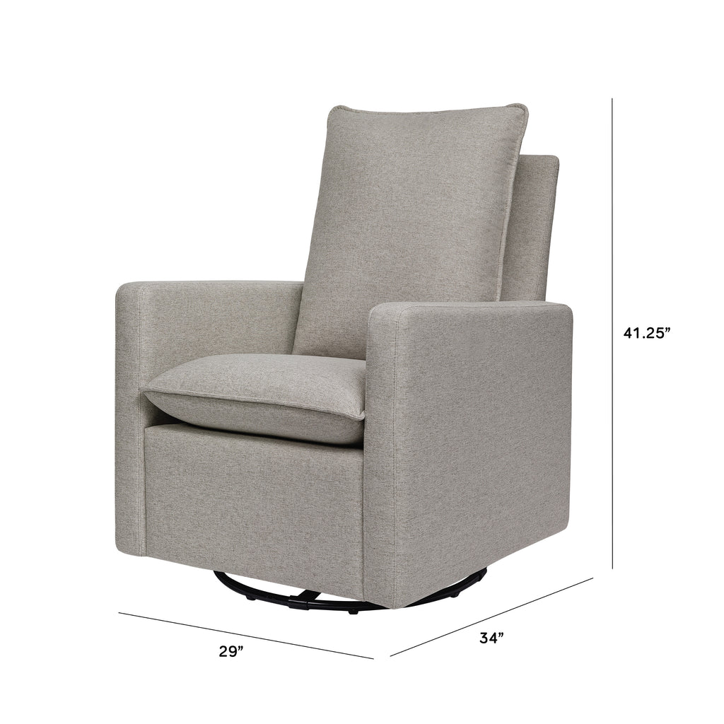 M20987PGEW,Babyletto,Cali Pillowback Swivel Glider in Performance Grey Eco-Weave