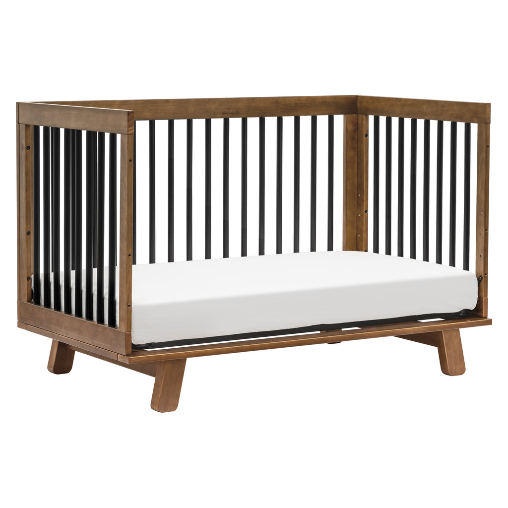 M4201NLB,Babyletto,Hudson 3-in-1 Convertible Crib w/ToddlerBedConversionKit in Natural Walnut/Black