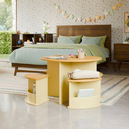 M31720PYHY,Babyletto Kids,Nessa Nesting Play Table in Pale Yellow and Honey