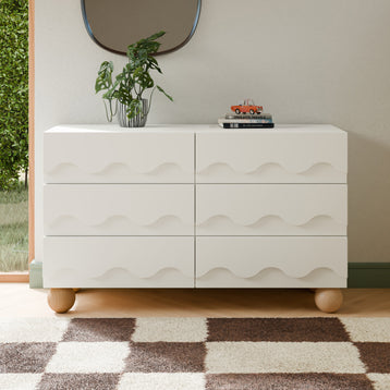 Lido Wave 6-Drawer Wide Assembled Dresser (56