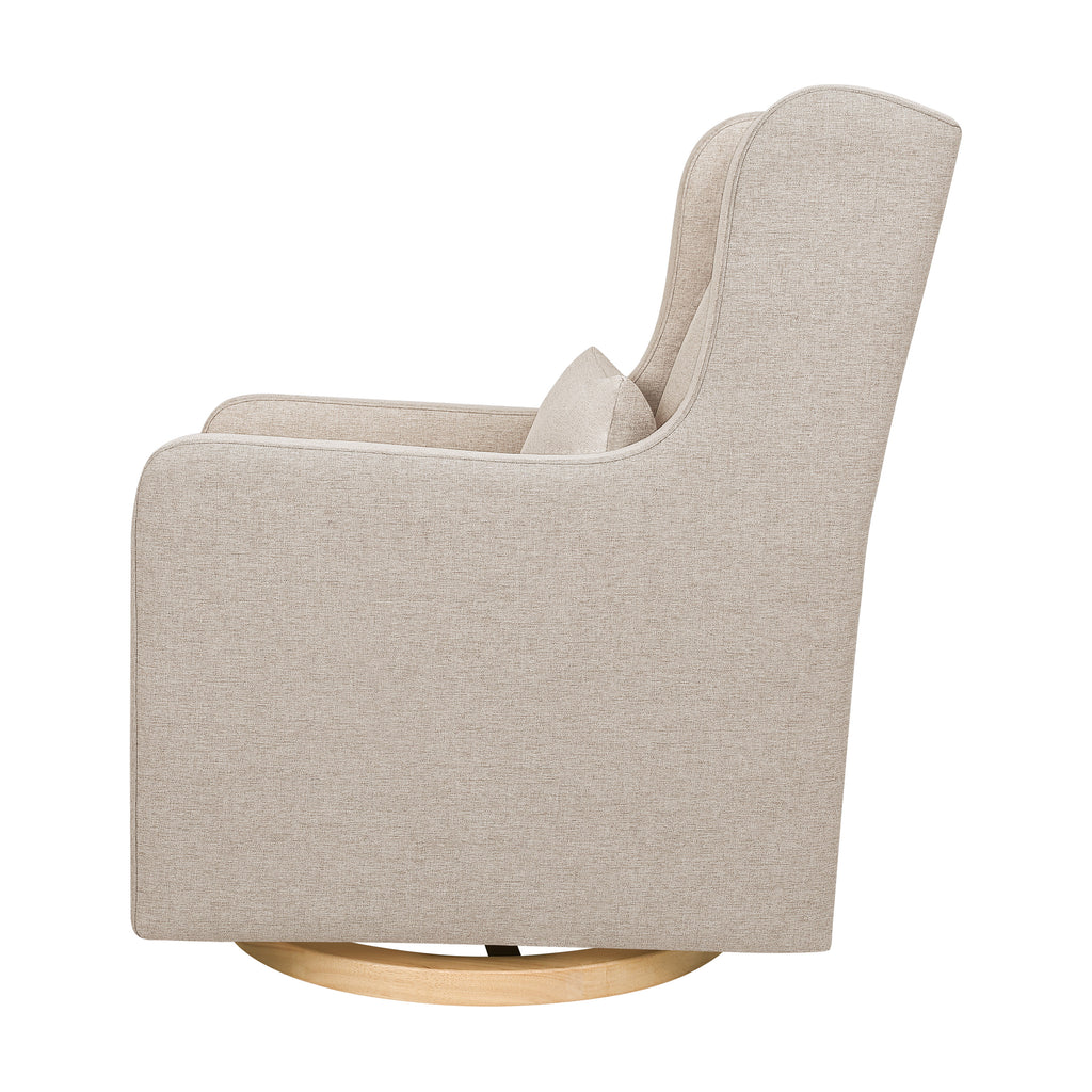 M22187PBEWLB,Wally Swivel Glider in Performance Beach Eco-Weave w/ Light Wood Base