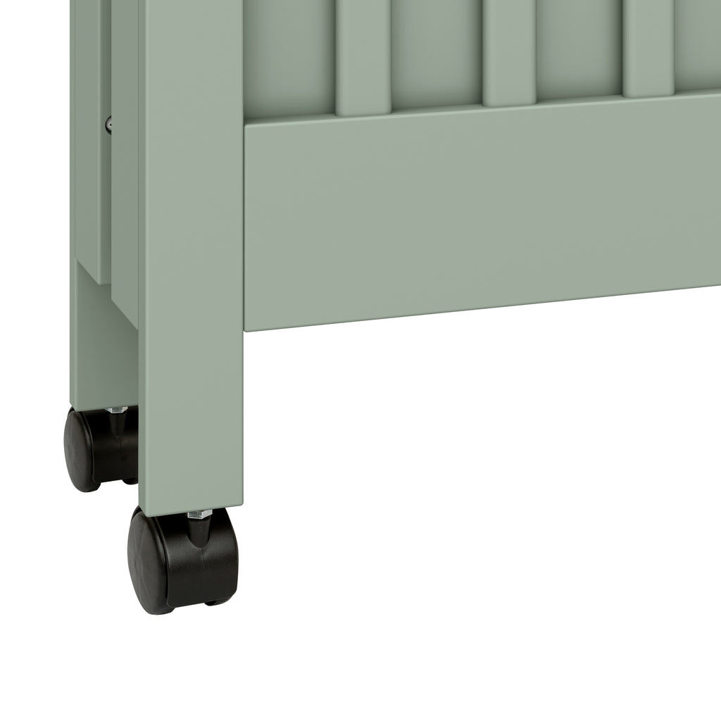 M6601LS,Babyletto,Maki Full Size Folding Crib w/ Toddler Bed Conversion Kit in Light Sage