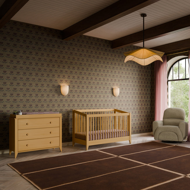 M10323HY,Babyletto,Sprout 3-Drawer Changer Dresser in Honey