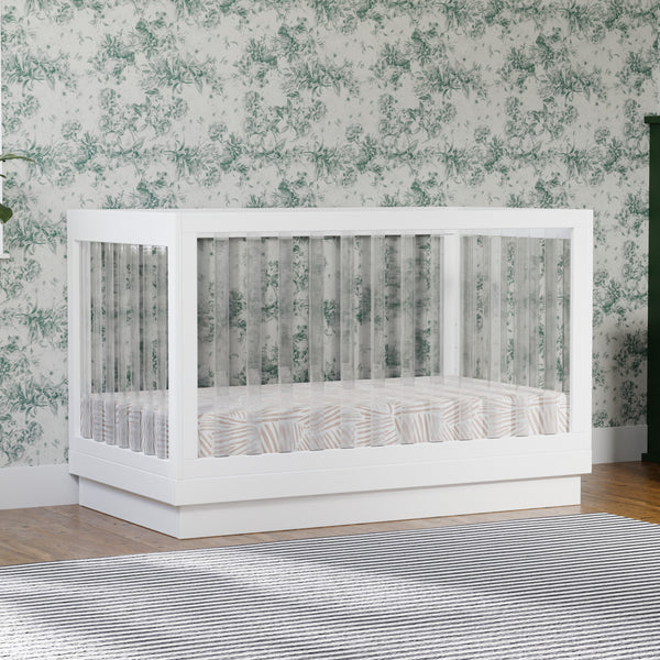 M8601KW,Babyletto,Harlow 3-in-1 Convertible Crib w/Toddler Bed Conversion Kit in White/Acrylic