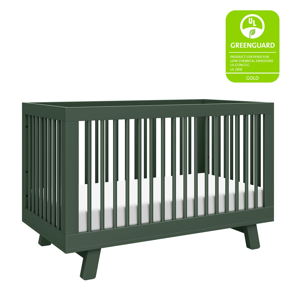 M4201FRGR,Babyletto,Hudson 3-in-1 Convertible Crib w/Toddler Bed Conversion Kit in Forest Green