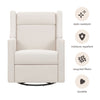 M11283PCMEW,Babyletto,Kiwi Deluxe Power Glider Recliner w/Heat&Massage in Performance Cream Eco-Weave