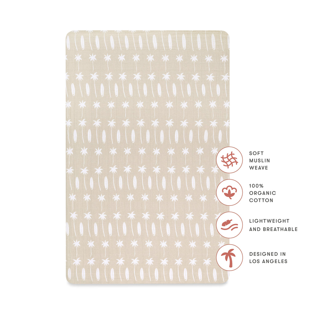 T27036,Babyletto,Beach Bum Muslin Mini Crib Sheet Beach Bum Muslin Mini Crib Sheet