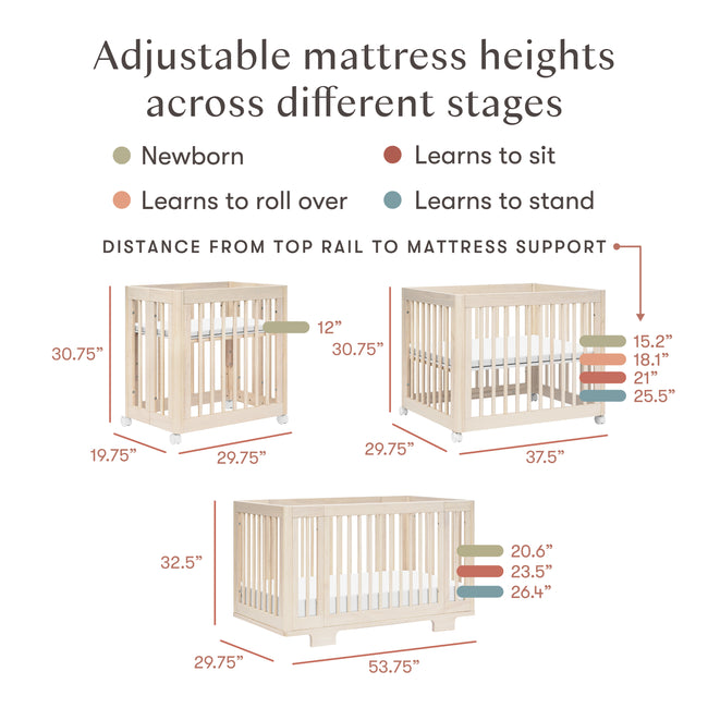 M23401NX,Babyletto,Yuzu 8-in-1 Convertible Crib w/All-Stages Conversion Kits in Washed Natural