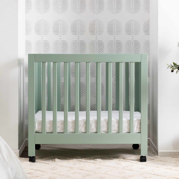 M6698LS,Babyletto,Origami Mini Crib in Light Sage