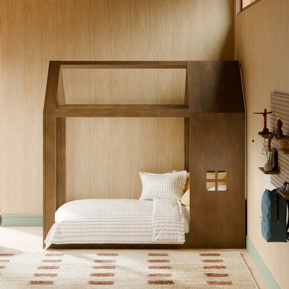 M32876NL,Babyletto Kids,Uchi Montessori-Inspired House Twin Bed in Natural Walnut