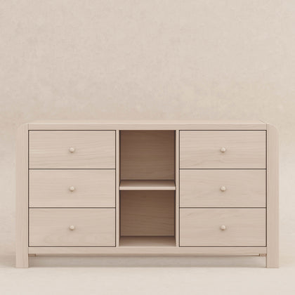 M18416NX,Babyletto Kids,TipToe 6-Drawer Assembled Dresser with Cubbies in Washed Natural