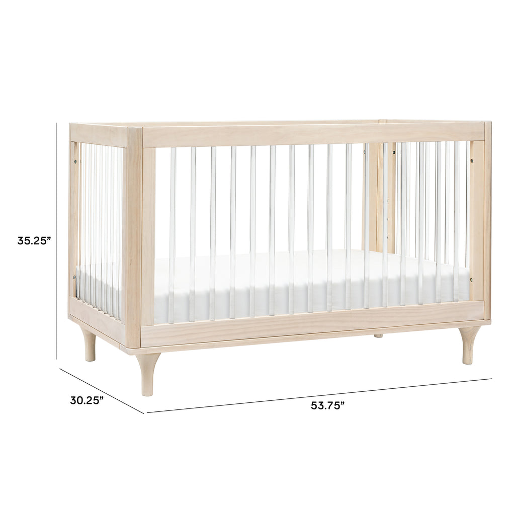 M9001KNX,Babyletto,Lolly 3-in-1 Convertible Crib w/Toddler Conversion Kit in Washed Natural/Acrylic