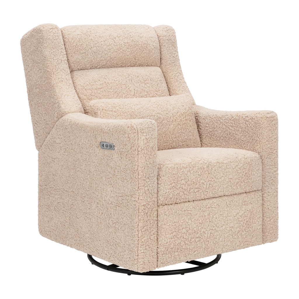 M11286CSG,Babyletto,Kiwi Plus Power Glider Recliner w/ Power Headrest in Chai Shearling