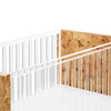 NW26101CKBU,Nursery Works,Altair Crib in Clear Acrylic with Burl
