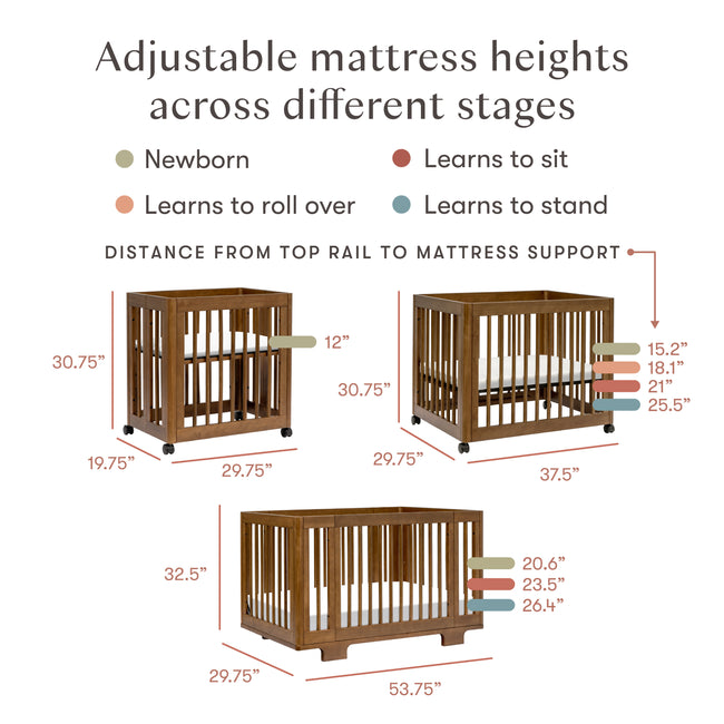 M23401NL,Babyletto,Yuzu 8-in-1 Convertible Crib w/All-Stages Conversion Kits in Natural Walnut