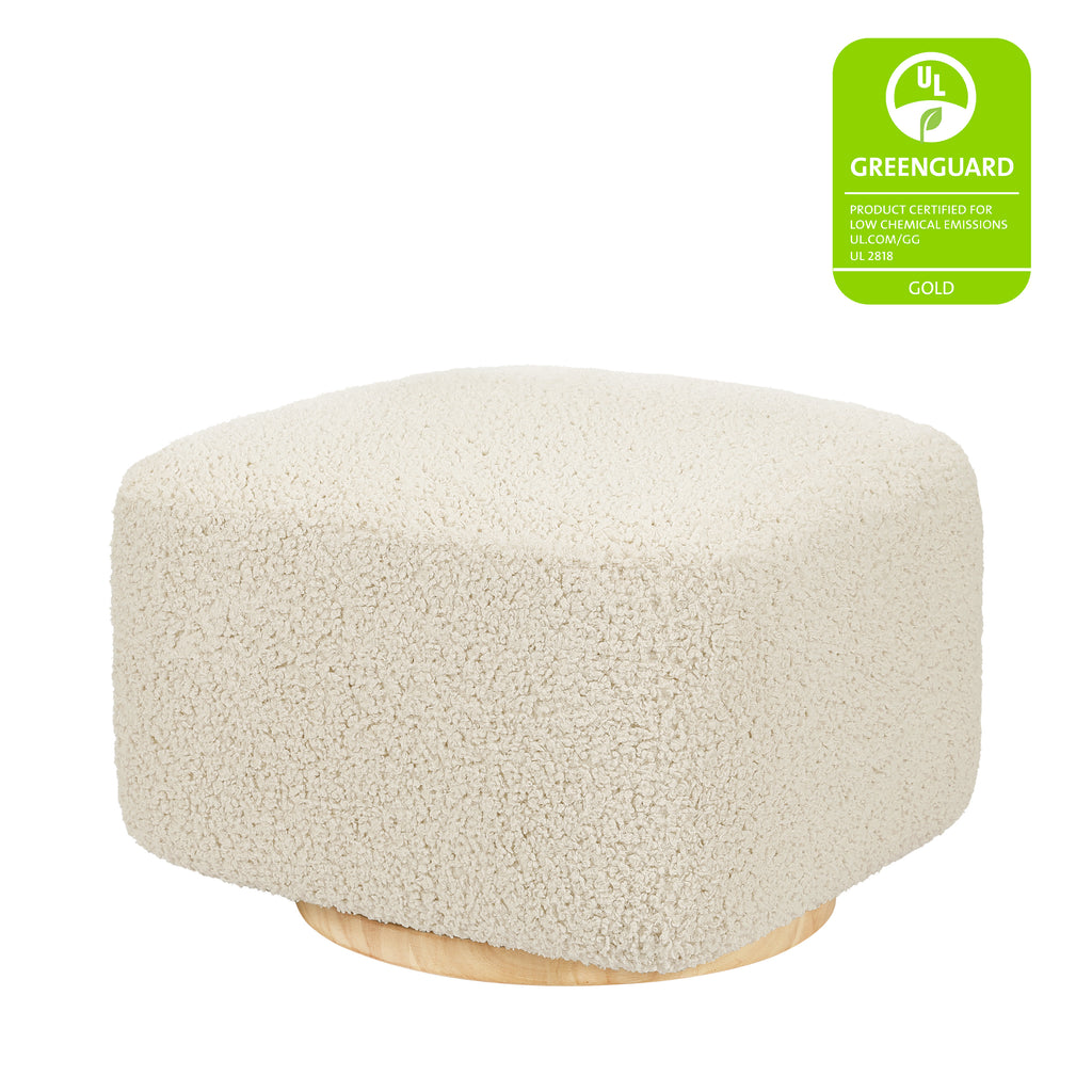 M26385ATLB,Babyletto,Kiwi Gliding Ottoman in Almond Teddy Loop w/ Light Wood Base