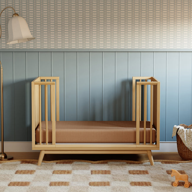 M15980HY,Babyletto,Palma 8-in-1 Convertible All-Stages® Crib w/ Bassinet & Toddler Bed Kits in Honey