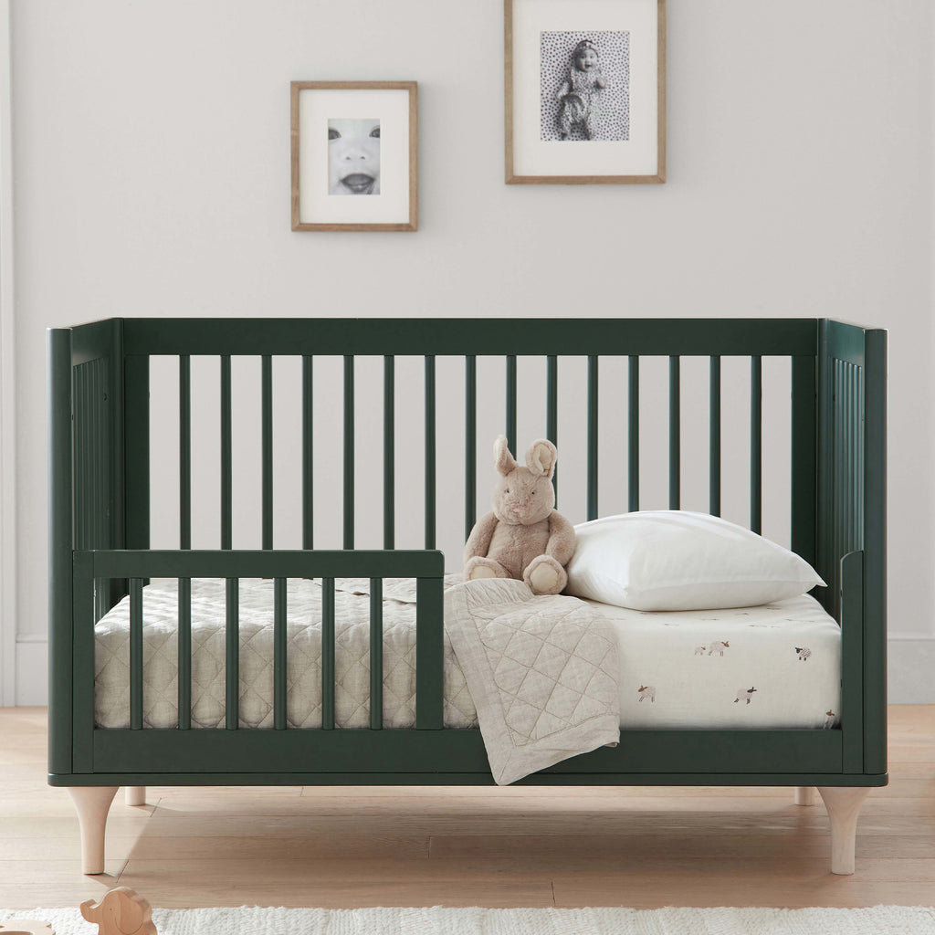 M9001FRGRNX,Lolly 3-in-1 Convertible Crib w/Toddler Conversion  Forest Green/Washed Natural