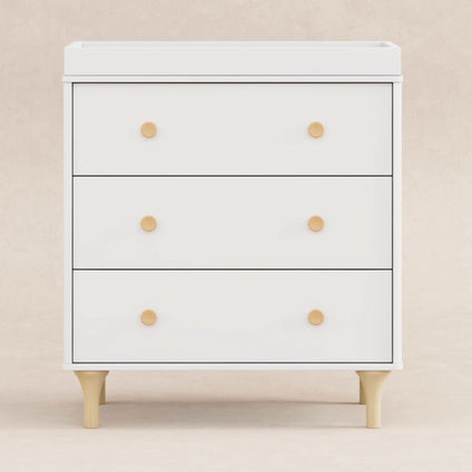 M9023WN,Babyletto,Lolly 3-Drawer Changer Dresser w/Removable Changing Tray in White/Natural