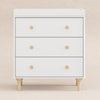 M9023WN,Babyletto,Lolly 3-Drawer Changer Dresser w/Removable Changing Tray in White/Natural