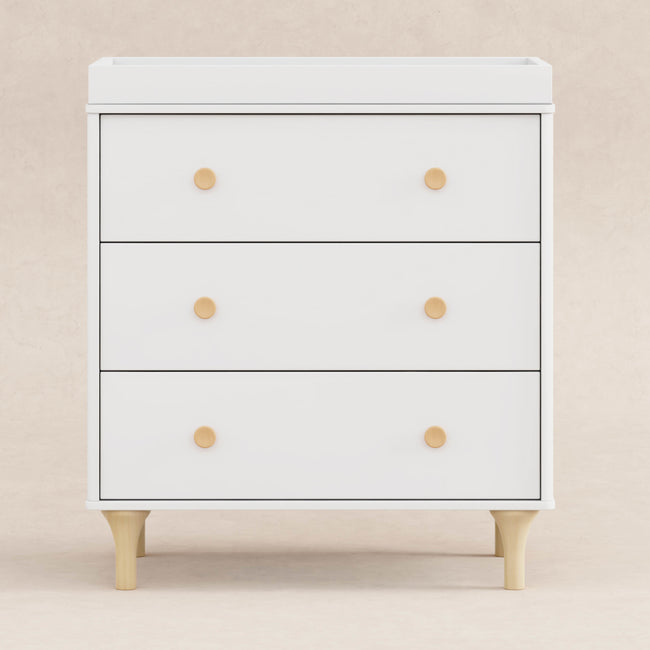 M9023WN,Babyletto,Lolly 3-Drawer Changer Dresser w/Removable Changing Tray in White/Natural