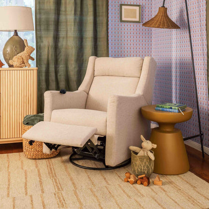 M11283PBEW,Babyletto,Kiwi Deluxe Power Glider Recliner w/Heat&Massage in Performance Beach Eco-Weave