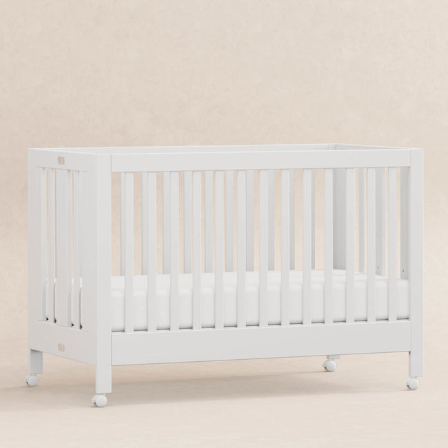 M6601W,Babyletto,Maki Full-Size Folding Crib w/Toddler Bed Conversion Kit in White Finish