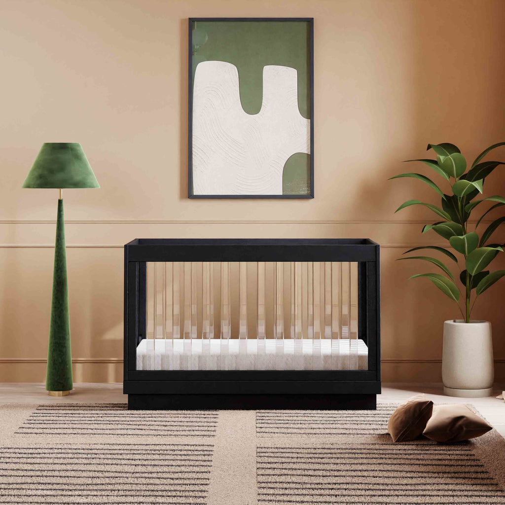 M8601KB,Babyletto,Harlow 3-in-1 Convertible Crib w/Toddler Bed Conversion Kit in Black/Acrylic