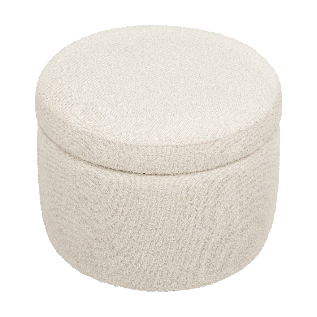 M22185WB,Wally Storage Ottoman in Ivory Boucle