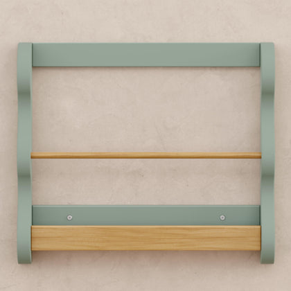 M31130LSHY,Babyletto Kids,Lido Wave Book Rack in Light Sage and Honey