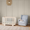 M11288PCETLB,Babyletto,Kiwi Glider Recliner w/ Electronic Control and USB in Performance Blue Chambray Eco-Twill/Light Wood