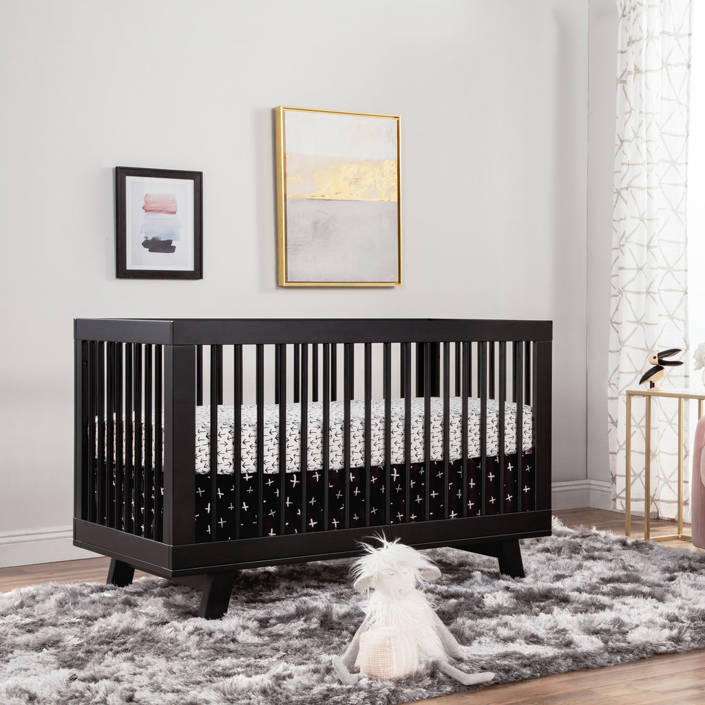 M4201B,Hudson 3-in-1 Convertible Crib w/Toddler Bed Conversion Kit in Black