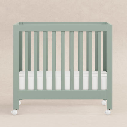 M6698LS,Babyletto,Origami Mini Crib in Light Sage