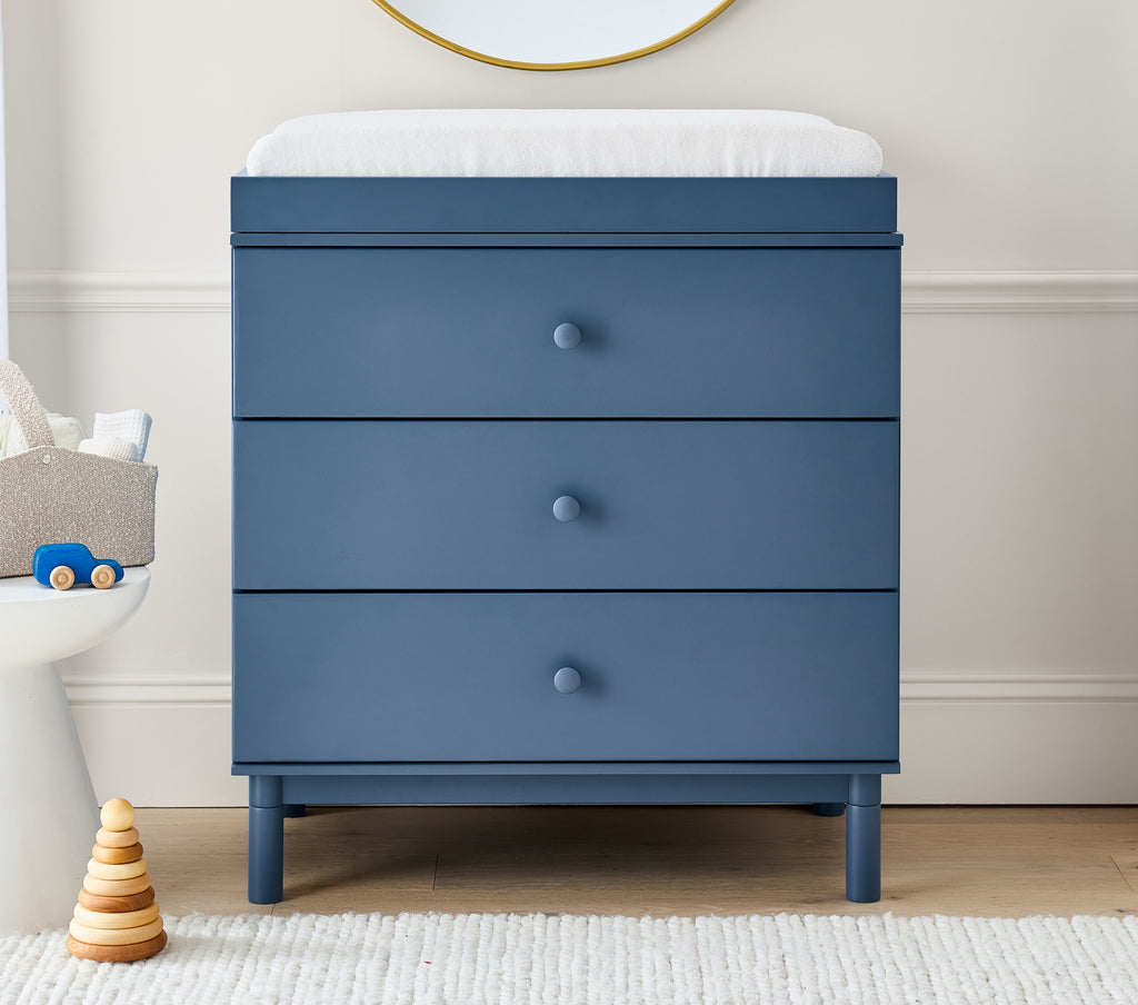 M12923CVB,Gelato 3-Drawer Changer Dresser w/Removable Changing Tray in Cove Blue