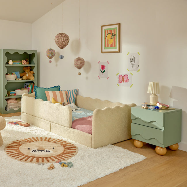 M31160LSHY,Babyletto Kids,Lido Wave Nightstand in Light Sage and Honey