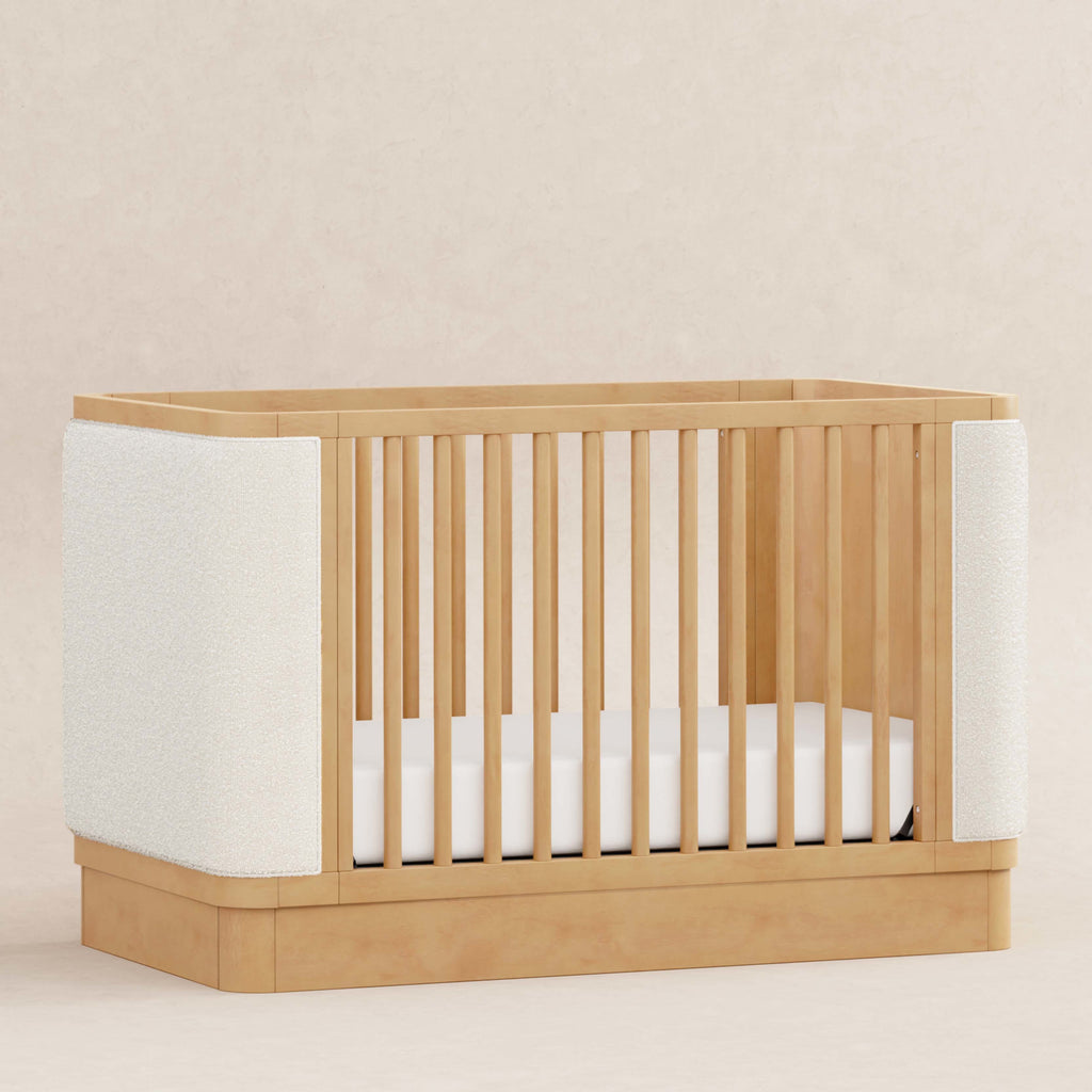 M26201HYWB,Babyletto,Bondi Boucle 4-in-1 Convertible Crib w/ Toddler Bed Kit in Honey with Ivory Boucle