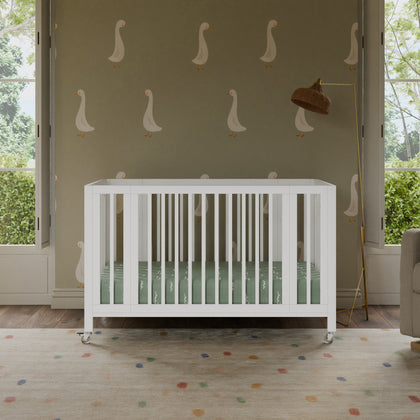 M30880W,Babyletto,Rolli 9-in-1 Convertible All-Stages® Crib w/ Bassinet & Toddler Bed Kits in White