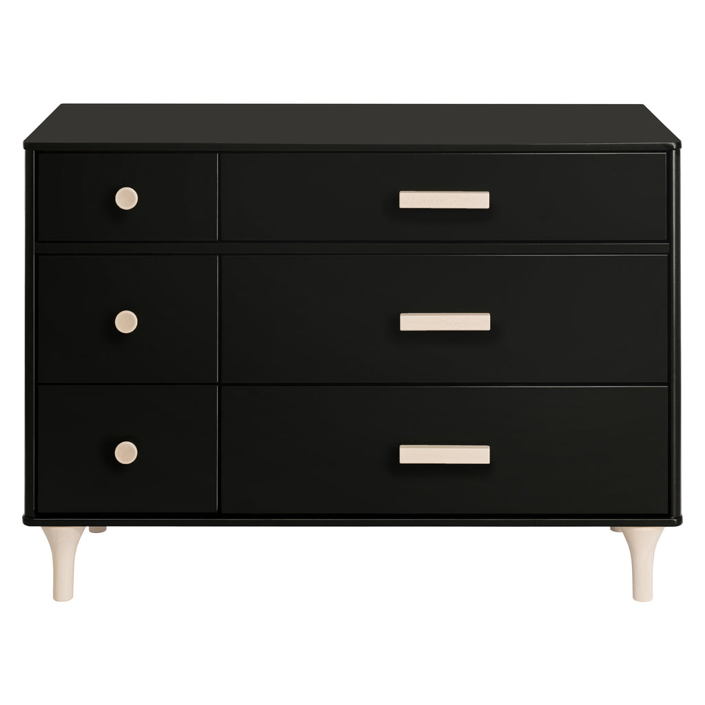 M9016BNX,Babyletto,Lolly 6-Drawer Double Dresser  Assembled in Black/Washed natural