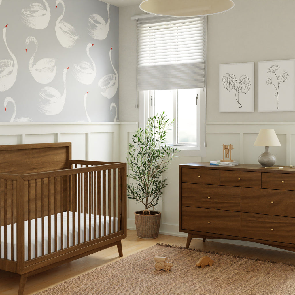 M15916NL,Babyletto,Palma 7-Drawer Double Dresser  Assembled in Natural Walnut