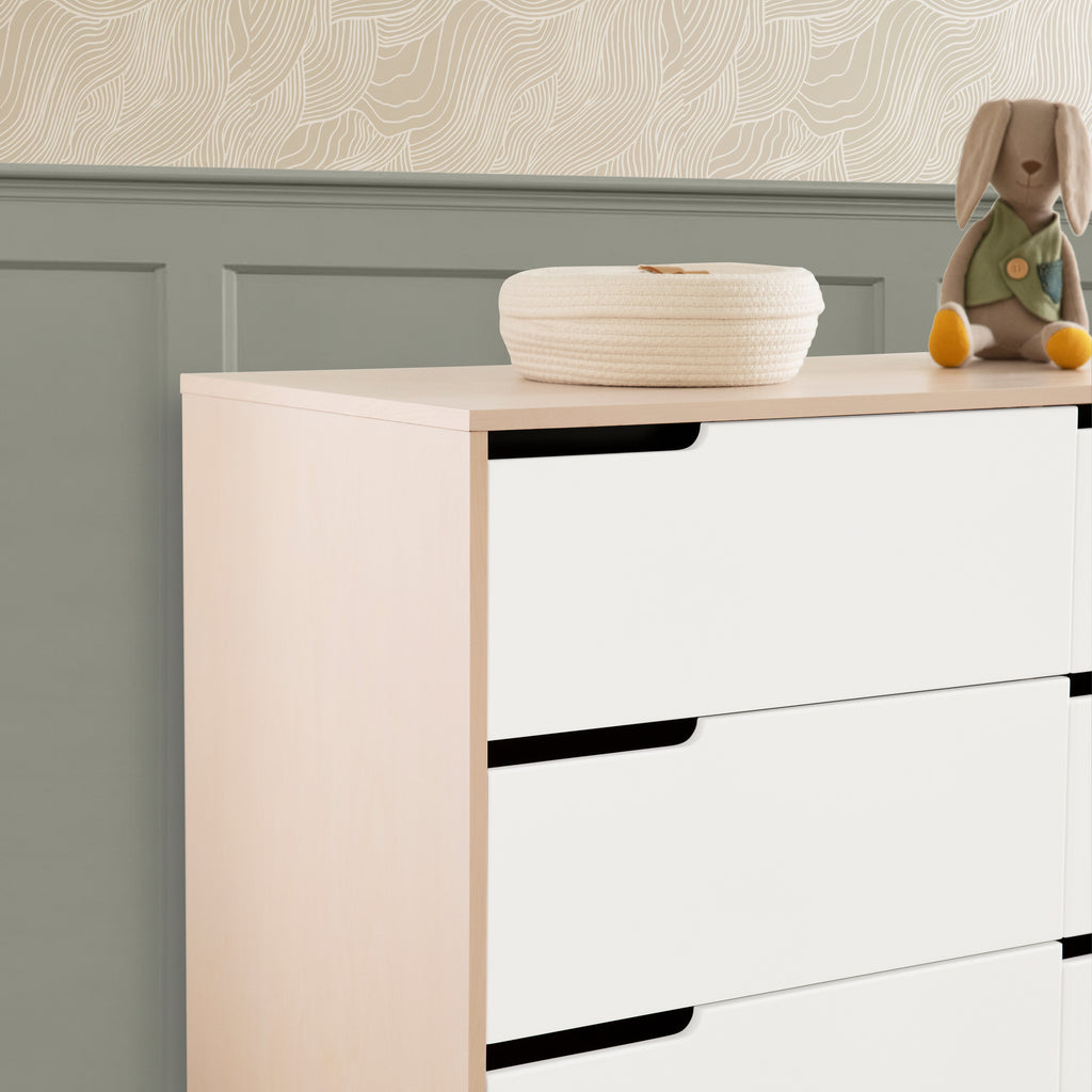 M4216NXW,Babyletto,Hudson 6-Drawer Double Dresser  Assembled in Washed Natural and White