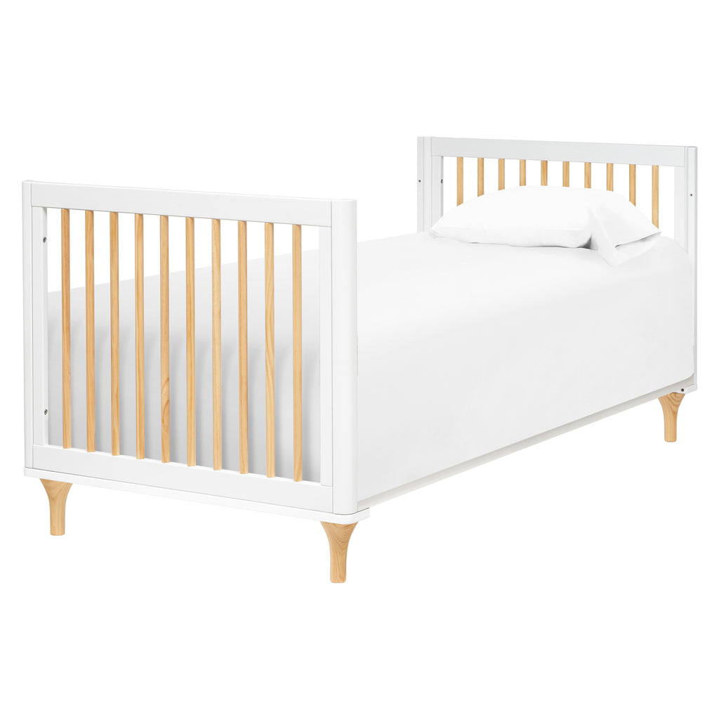 M9098WN,Babyletto,Lolly 4-in-1 Convertible Mini Crib and Twin Bed w/Toddler Bed Conversion Kit in White/Natural