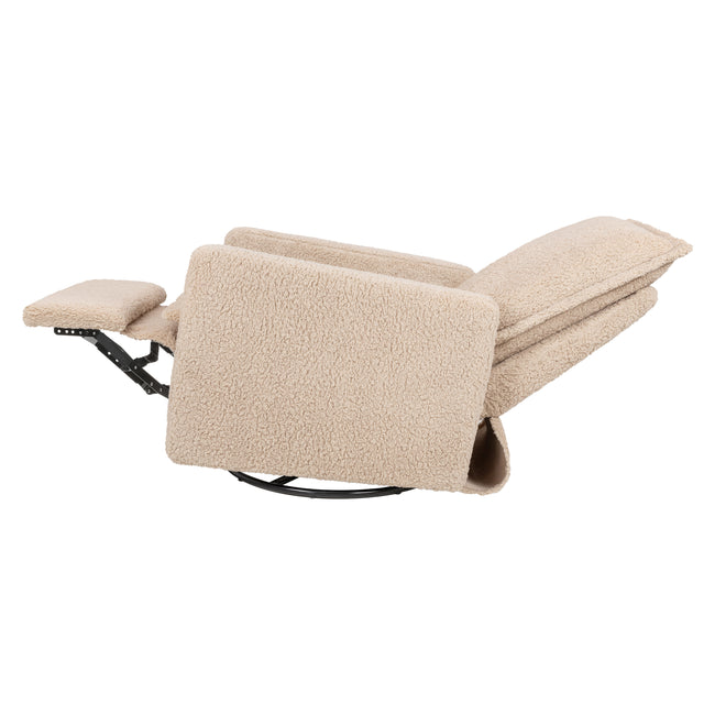 M20977CSG,Babyletto,Cali Flange Gliding Swivel Recliner in Chai Shearling