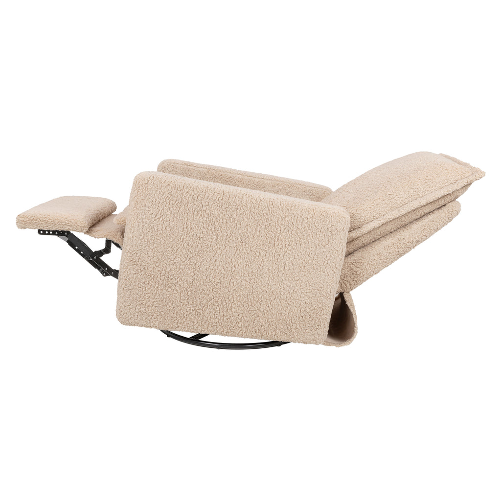 M20977CSG,Babyletto,Cali Flange Gliding Swivel Recliner in Chai Shearling