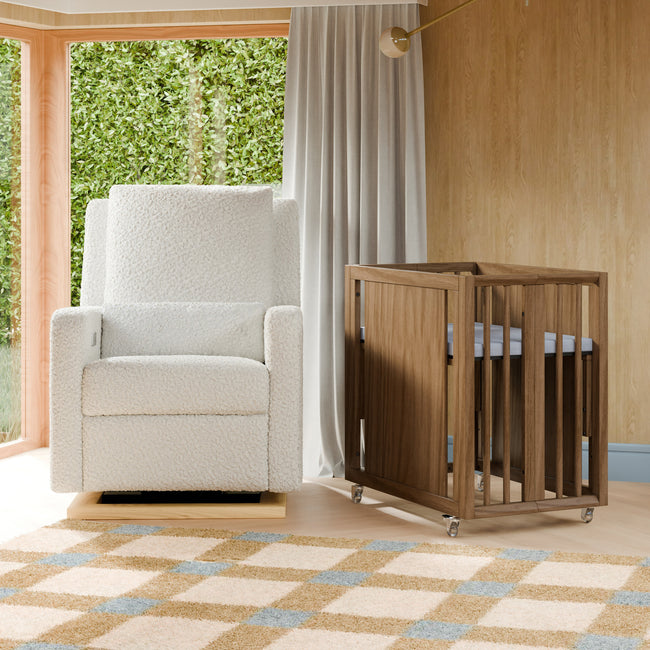 M15980NL,Babyletto,Palma 8-in-1 Convertible All-Stages® Crib w/ Bassinet & Toddler Bed Kits in Natural Walnut
