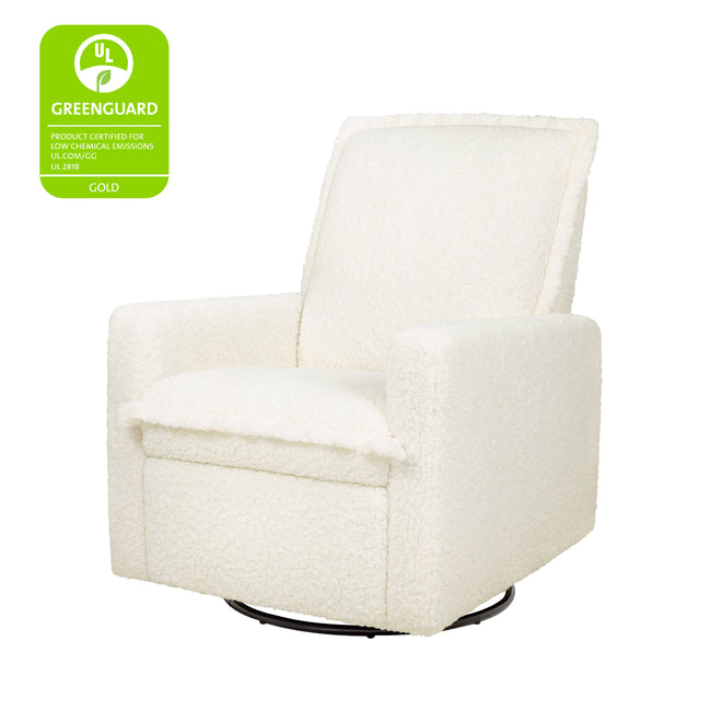 M20977CMSG,Babyletto,Cali Flange Gliding Swivel Recliner in Cream Shearling