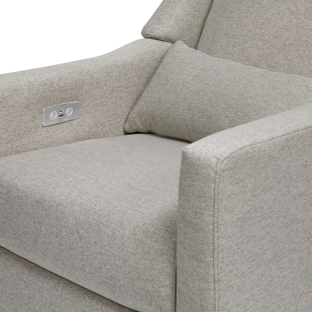 M11288PGEW,Babyletto,Kiwi Glider Recliner w/ Electronic Control and USB in Performance Grey Eco-Weave