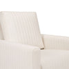 M26687PCMEWDB,Babyletto,Poe Channeled Swivel Glider in Performance Cream Eco-Weave w/ Dark Wood Base