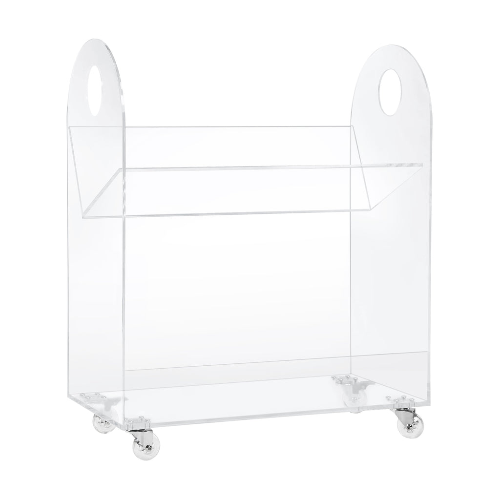 M15614K,Babyletto,Presto Acrylic Bookcase and Cart in Acrylic