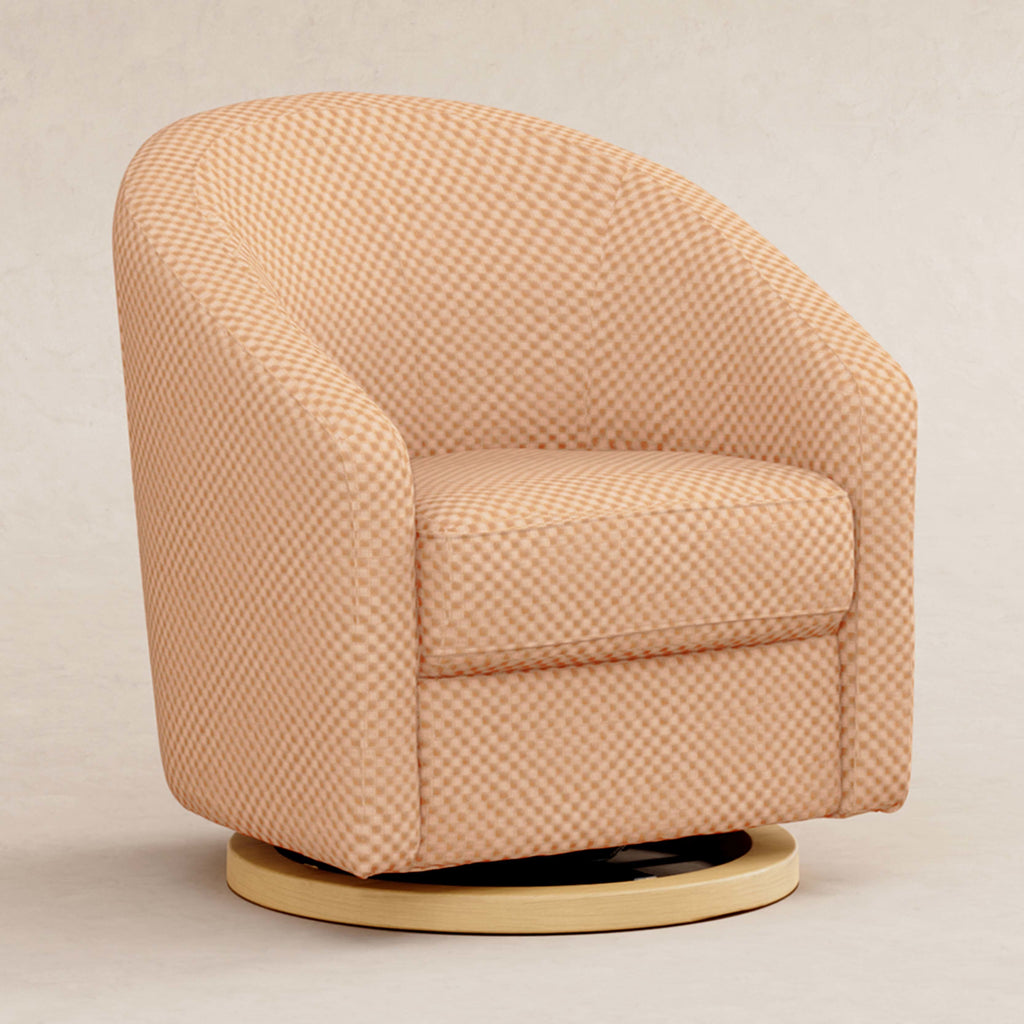 M5887CVCL,Babyletto,Madison Swivel Glider in Canyon Velvet Checker w/ Light Wood Base