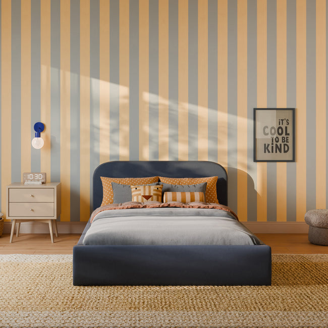 M31296PVET,Babyletto Kids,Nara Full Bed in Performance Navy Eco-Twill